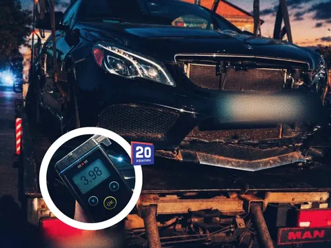 П'яний водій Mercedes у Вінниці влетів у паркан: 3,98 проміле та чотири протокол